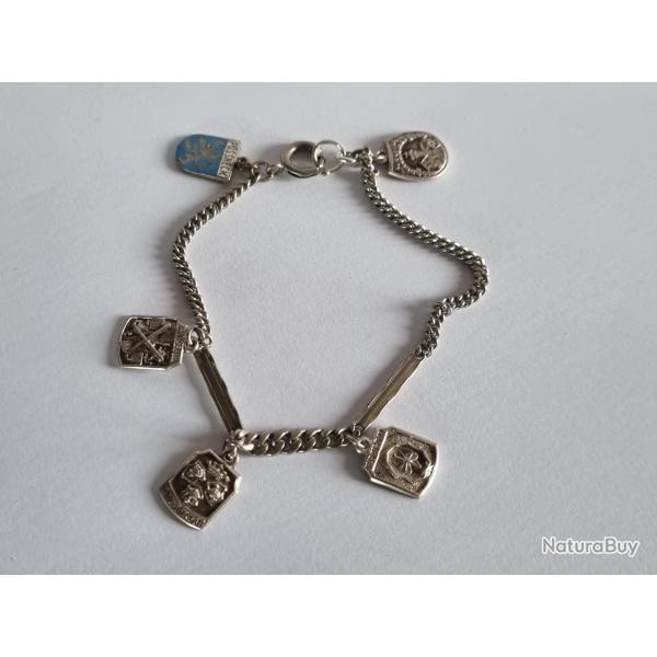 Bracelet Argent Mixte Vintage avec Armoiries 5 Villes Allemagne et Prusse