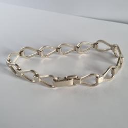 Bracelet Argent Massif 925 Vintage Maille Rombo ou Poire , ROM , Mixte Unisexe