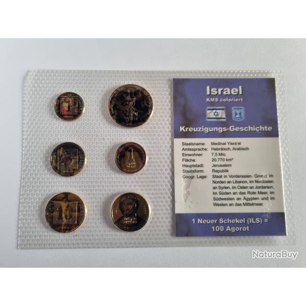 Set Monnaies Isra�l Coloris�es Neuf Scell� , shekel , sheqel , Agorot , ILS