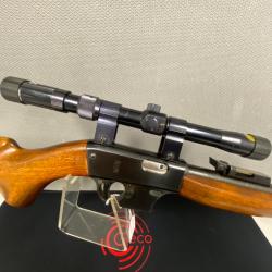 carabine UNIQUE X51 BIS calibre 22lr avec lunette TASCO 3.9X35 et silencieux d'&eacute;poque