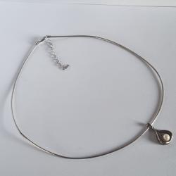 Collier Cha&icirc;ne Argent Serpent et Pendentif Perle Argent Massif 925 Vintage