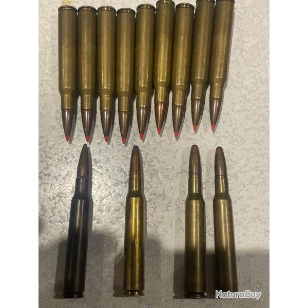 Lot de 13 Balles RWS, Hornady, Sako, Norma calibre 7x64