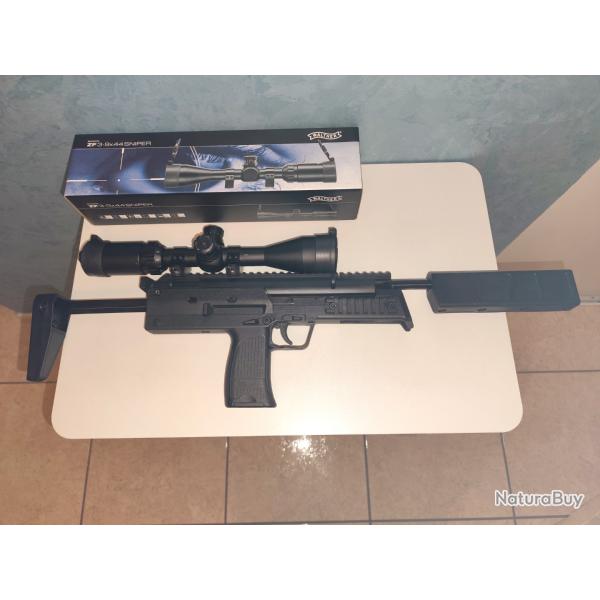 MP7 SD 7.5j Umarex Cal 4.5mm � plomb + lunette Walter ZF 3-9�44