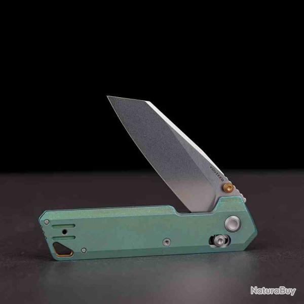 Couteau Vosteed Parallel Lame Acier 154CM Satin Manche Titane Green Crossbar Lock VOSA3519