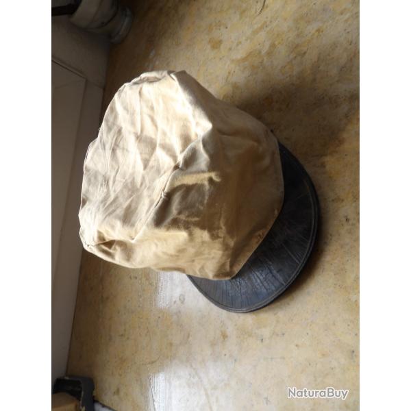 Couvre k�pi beige type r�glementaire Adrian 1940 1944 d�barquement Indochine pas mod post ww2