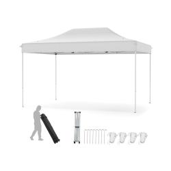 Tonnelle de jardin 300 x 445 cm avec 3 hauteurs ajustables solidit&eacute; renforc&eacute;e moderne en tissu oxfo