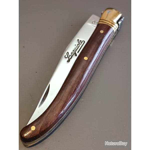 ANCIEN COUTEAU LAGUIOLE, THIERS, XX�me, manche palissandre, guilloch�.