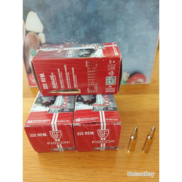 Lot de 117  Fiocchi  Fmjhp 222 rem.50grains. Deux boites neuves plus 17. Livraison dans le prix.