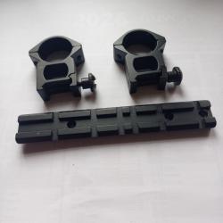 Rail Warne 21mm + colliers 25,4mm
