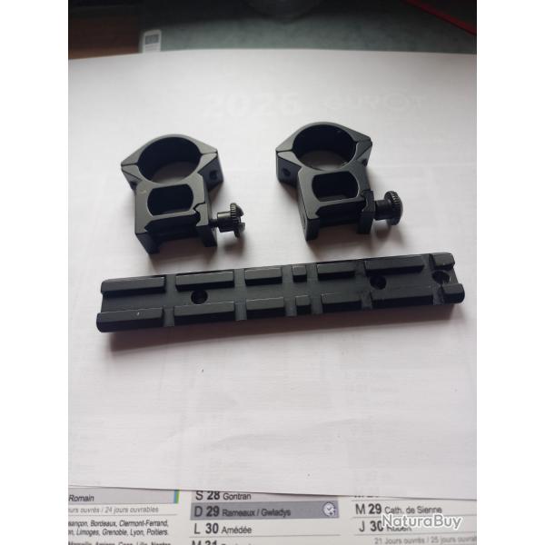 Rail Warne 21mm + colliers 25,4mm