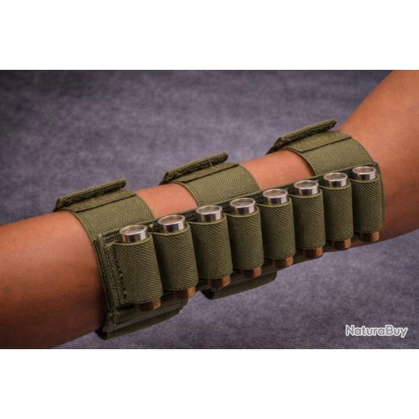 Support Avant-Bras 8 Cartouches - Nylon 600D Haute R�sistance - Couleur kaki