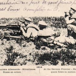 CPA - Sur la Fronti&egrave;re Allemande - Mitrailleuse Russe en action -N&deg; 7563