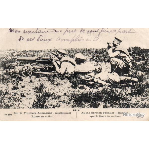 CPA - Sur la Fronti�re Allemande - Mitrailleuse Russe en action -N� 7563
