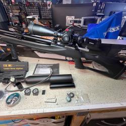 Superbe ensemble carabine M25 PCP Snowpeak 5,5mm moins de 20 joules cat&eacute;gorie D