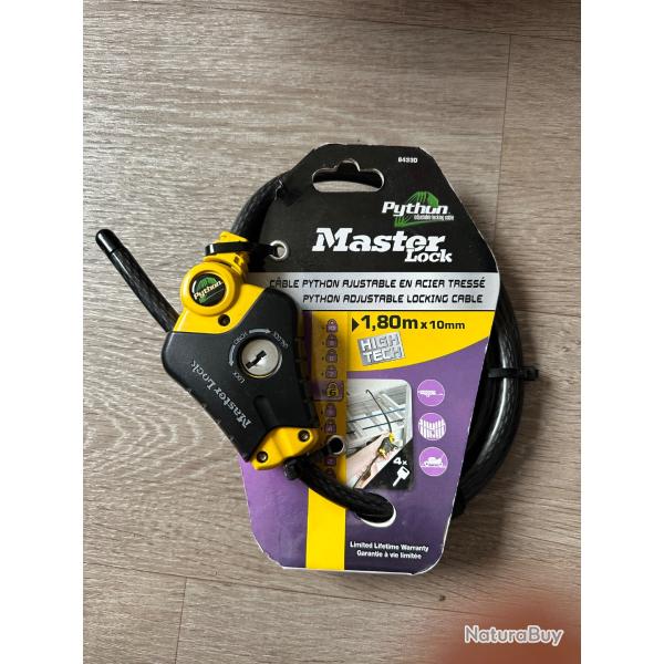 C�ble antivols Python master Lock Neuf