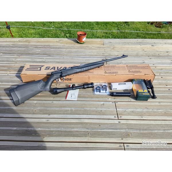 Pack carabine Savage B22F 22lr + lunette + mod�rateur de son + bipied