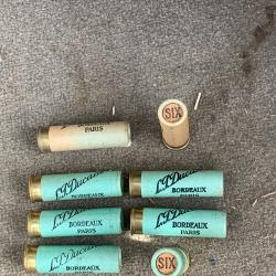 Lot 8 vieilles cartouches en carton cal 20, Ducasse &agrave; Bordeaux