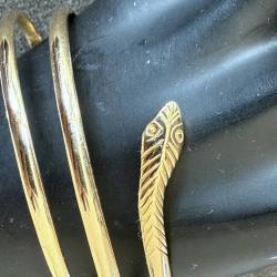 Magnifique bracelet en or massif 18 carats - serpent - jonc