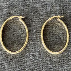 Boucles d'oreilles en or massif 18 carats - cr&eacute;oles - dormeuses