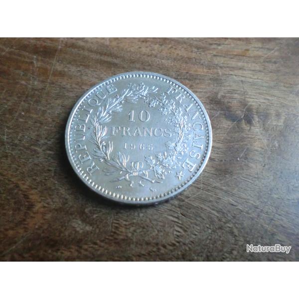 monnaie 10 francs hercule  ARGENT  1965
