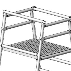 MIRADOR 2m40 acier galvanis&eacute;, plancher anti-d&eacute;rapant et barres de s&eacute;curit&eacute; - garanti 15 ans