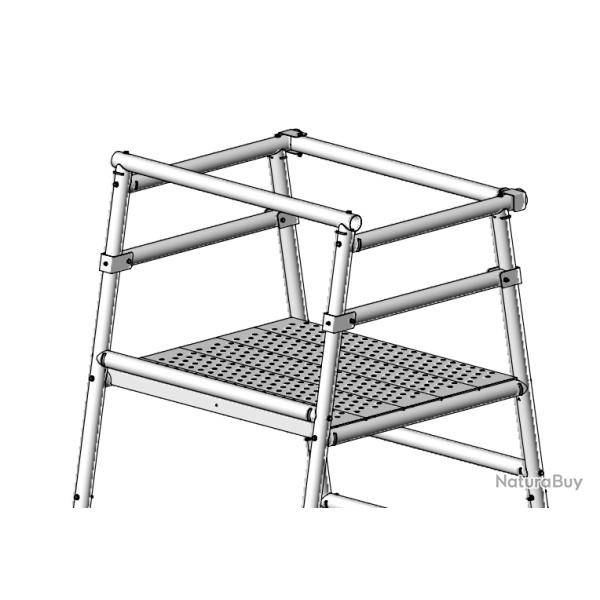 MIRADOR 2m40 acier galvanis�, plancher anti-d�rapant et barres de s�curit� - garanti 15 ans