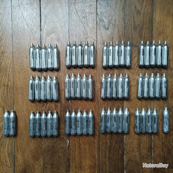 Lot 62 Cartouches Sparclettes Co2 12g Umarex Crosman Gaz pour Airgun Airsoft Paintball - Neuf