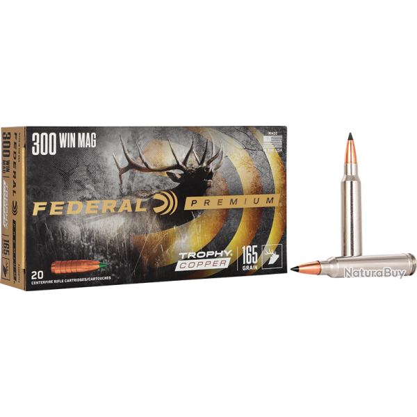 Cartouches Federal Premium Ogive Trophy Copper Calibre 300 Win Mag - 165 grains