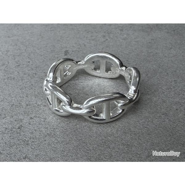 Bague HERMES neuve en argent - chaine d'ancre - taille 59 - Herm�s