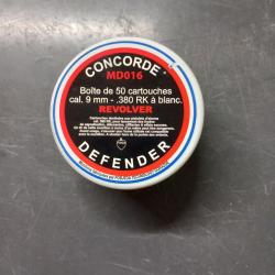 Boite de 45 cartouches blanc 9mm concorde pour revolver