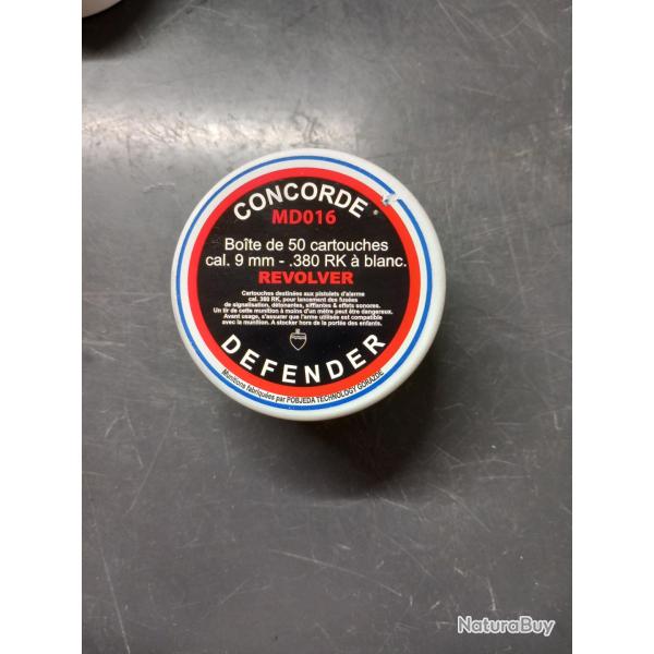 Boite de 45 cartouches blanc 9mm concorde pour revolver