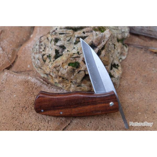 Couteau Pi�montais Manche Bois Lame Sheepfoot Acier Carbone 1055 Fabrication Artisanale