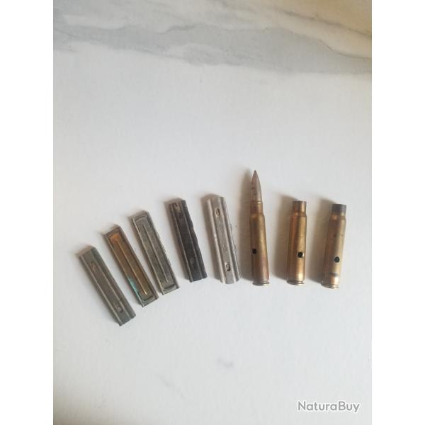 Collection Lames chargeur et munitions 7,92x57 neutralis�es.