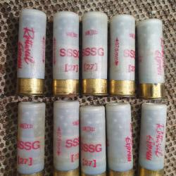 10 cartouches ROTTWEIL s&eacute;rie EXPRESS de 12/67,5 &agrave; chevrotines SSSG 27 grains