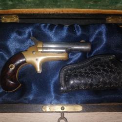 Derringer colt avec son RARISSIME holster basket fabrication colt en coffret ancien