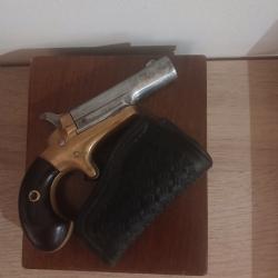 Derringer colt avec son RARISSIME holster basket fabrication colt avec coffret