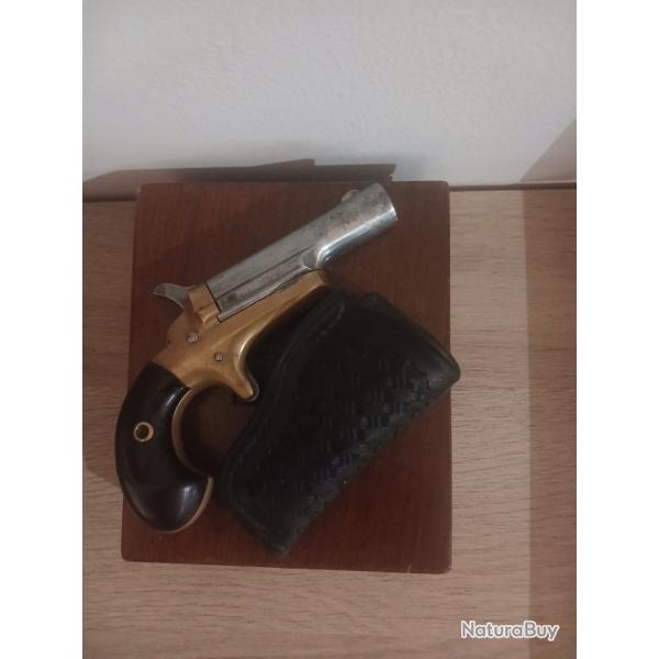 Derringer colt avec son RARISSIME holster basket fabrication colt avec coffret