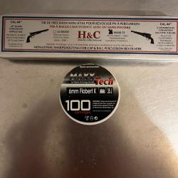 Kit h&c tir r&eacute;duit pour remington 1858 cal 44 plus boite de 100 amorces &agrave; blanc utilis&eacute; 1 fois