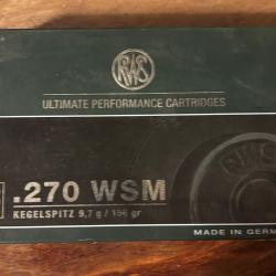 20 cartouches RWS 270 WSM KS - 150 grains