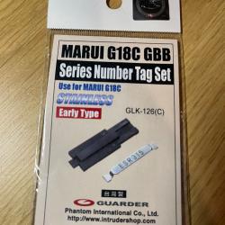 Guarder GLK-126(C) Series Number Tag Set - Marui G18C - Neuf