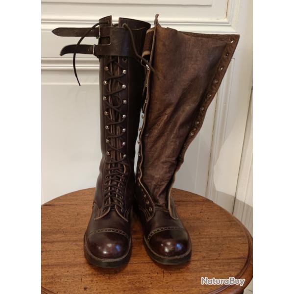 Rares bottes de chasse � lacets ann�es 40/50 - p 42