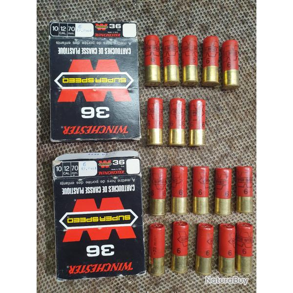 18 cartouches calibre 12/70 WINCHESTER mod�le SUPERSPEED 36 � plomb N�6