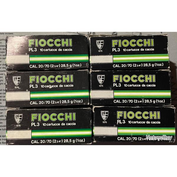 Lot de 6 bo�tes de 10 cartouches Fiocchi Cal.20/70