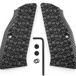 Plaquettes poign&eacute;es grip Aluminium noir - CZ 75 / Shadow 1/2 - Grip Agressif