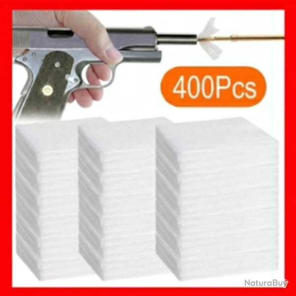 Accessoire Entretien Arme - 400 Patchs Coton Non Pelucheux (livraison gratuite)