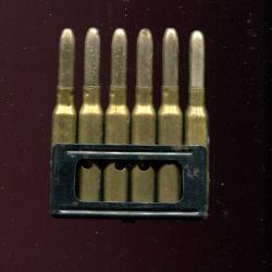 6 cartouches 6.5x 52 Carcano Italie sur clip original - NEUTRALISEES par per&ccedil;age