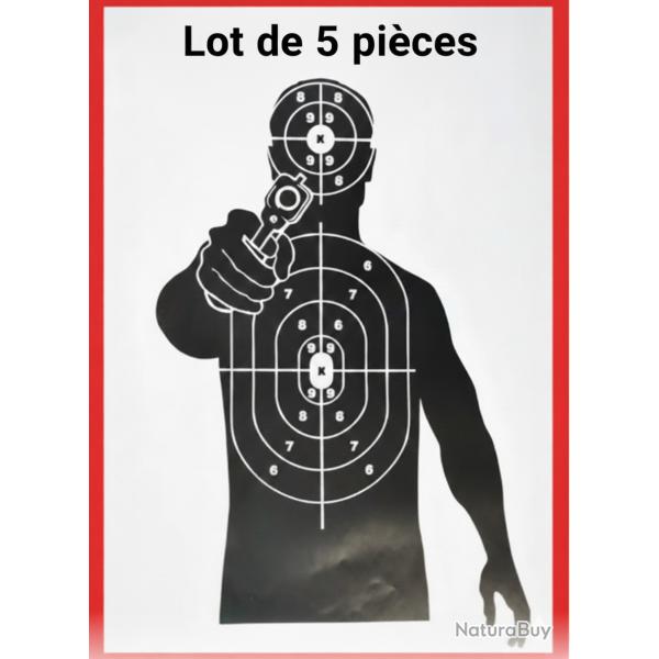 Lot 5 Cibles Silhouette Professionnelle 45x32cm  - Tir de Pr�cision (livraison gratuite)