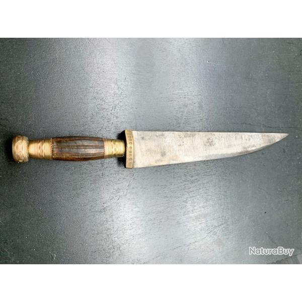 ANCIEN COUTEAU BOXER CHINOIS H� / PIRATE NOIR , BELLE TAILLE DE 41 CM, MODELE GUERRIER, ASIE