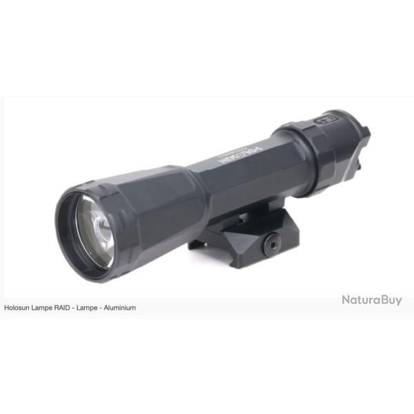 Lampe tactique HOLOSUN HRAID Noire 1000 lumens pour arme longue