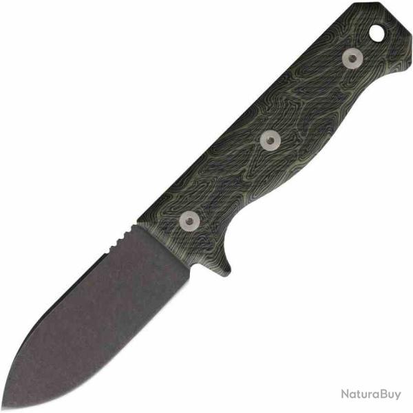 Couteau Maratac Ergo R4A Pro Lame Acier D2 Stone Wash Manche G10 OD Green Etui Kydex MAR122